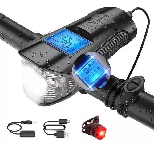 BiciPlus™ - Velocimetro Odometro con pito y linterna: Hazte Notar en Carretera
