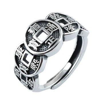 ( floz )™ -Anillo 5 Emperadores + Caja De Regalo : El Amuleto de la Prosperidad y Protección