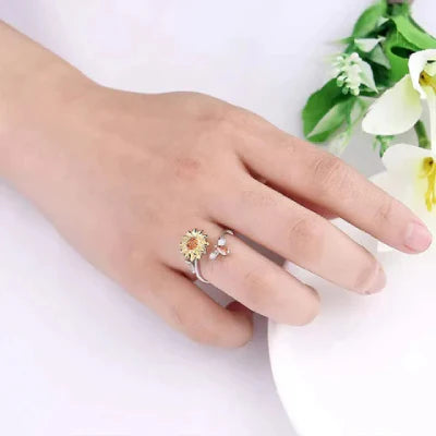 ( floz )™ -Anillo Girasol Giratorio : Un Anillo Que Brilla Con Tu Energía
